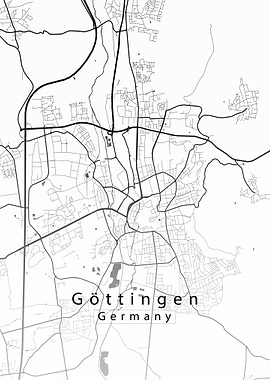 Goettingen City Map white