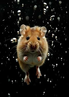 Hamster Through Raindrops