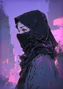 Woman Veiled in Neon