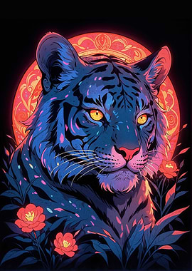 Neon Tiger Portrait