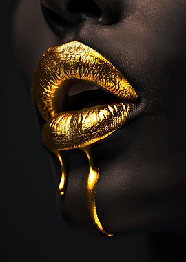 Shimmering Gold Lips