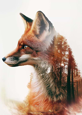 Fox Double Exposure Nature