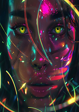 Futuristic portraits glow