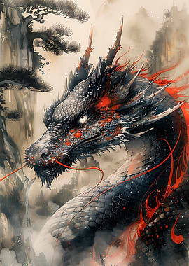 Vintage Inked Dragon