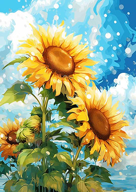 Sunflowers painted
