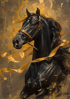Majestic Black Stallion
