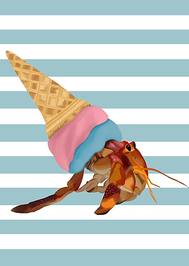 Hermit Crab With Ice cream