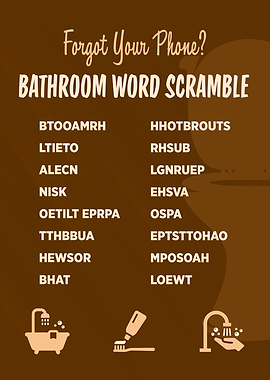 Bathroom Word Scramble