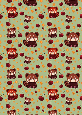 Red Pandas and Cherries