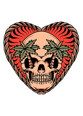 summer skull tattoo