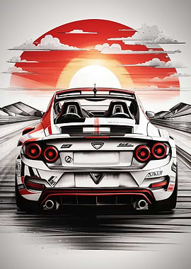 JDM car Sunset Streak