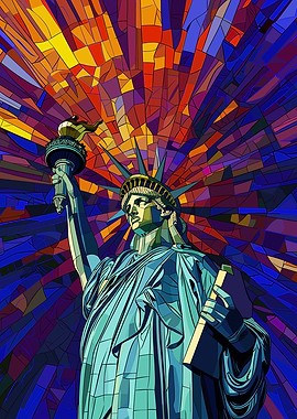 Liberty Picasso Style Art