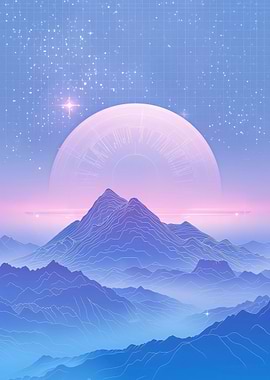 Retro Pastel Mountain