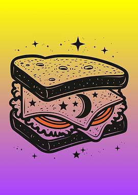 Sandwich With Stars Moon