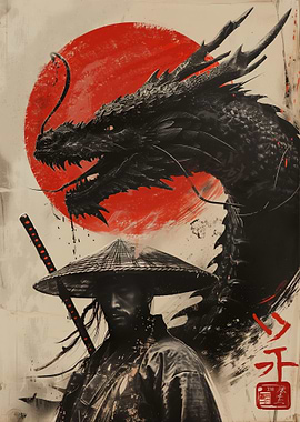 Japanese Dragon Samurai