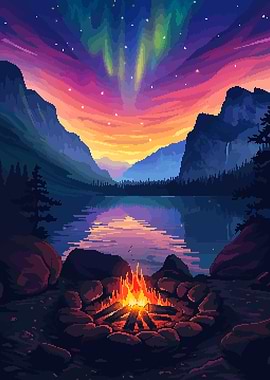 Yosemite Nature Pixel Art