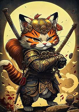 cat samurai japanese