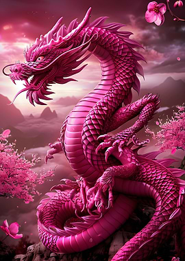 Lucky Blossom Dragon Art