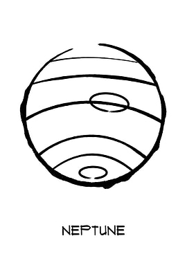 Planet Neptune Line Art