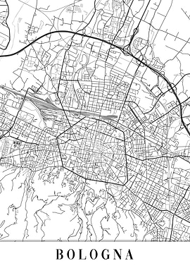 Bologna White Map