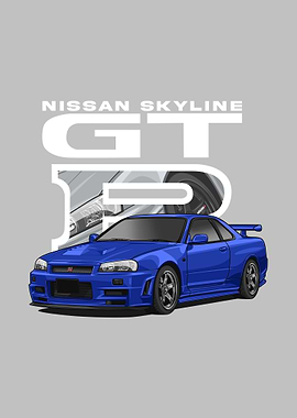Nissan r34 Skyline blue