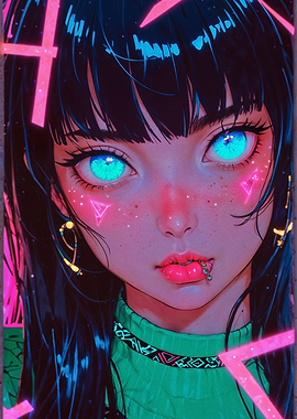 Neon Anime Girl