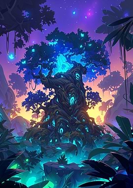 Blue Magical Tree