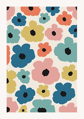 Colorful Retro Flowers