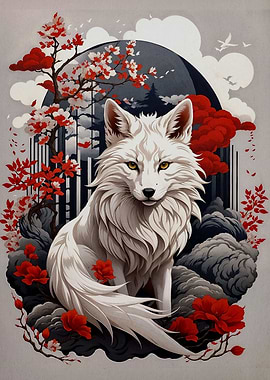cherry blossom wolf
