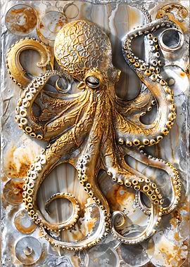 Golden Octopus Elegance