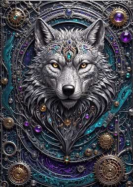 Cybernetic Wolf Head