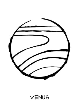 Planet Venus Line Art