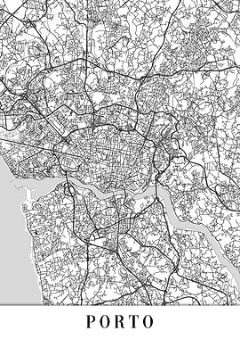 Porto White Map