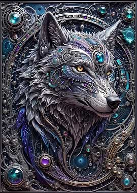 Futuristic Steampunk Wolf