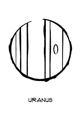 Planet Uranus Line Art