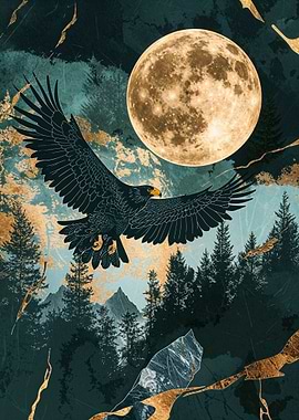 Golden Eagle at Night