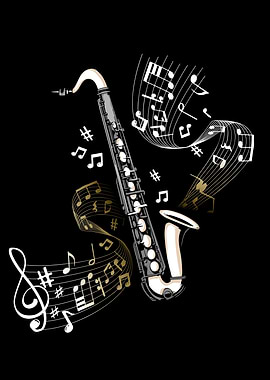 Retro Bass Clarinet Player