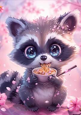 Raccoon Cherry Blossom