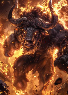 Flaming Minotaur Charge