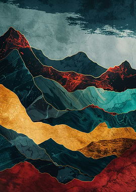 Golden Mountain at Night