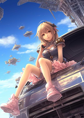 Sexy Anime Car Girl
