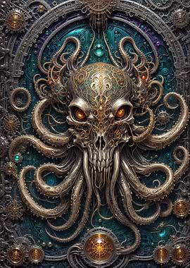 Cybernetic Kraken Skull