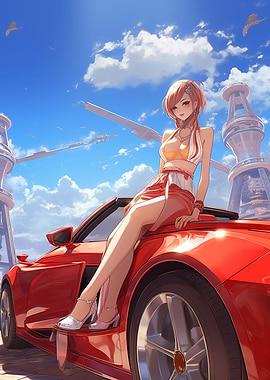 Sexy Anime Car Girl