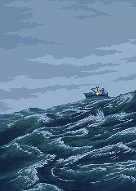 beautiful sea pixel art