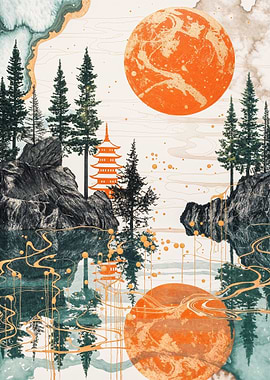 Golden Lake with Temple