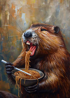 Funny Beaver Ramen Noodles