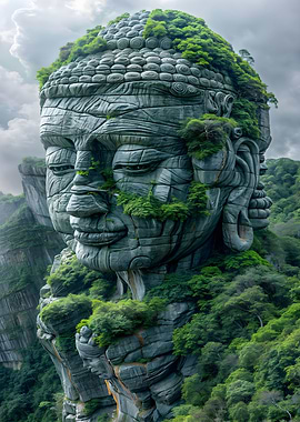 mountain buddha art