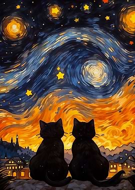 starry night cat