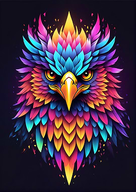 Neon Colorful Hawk