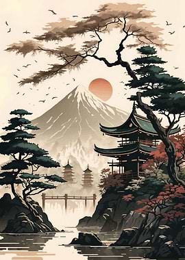 Japan Landscape Vintage